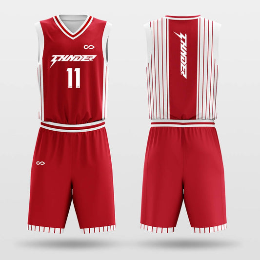 custom basketball jersey set red striped