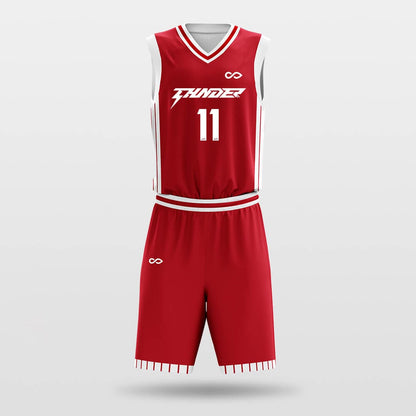 red basketball jersey set custom