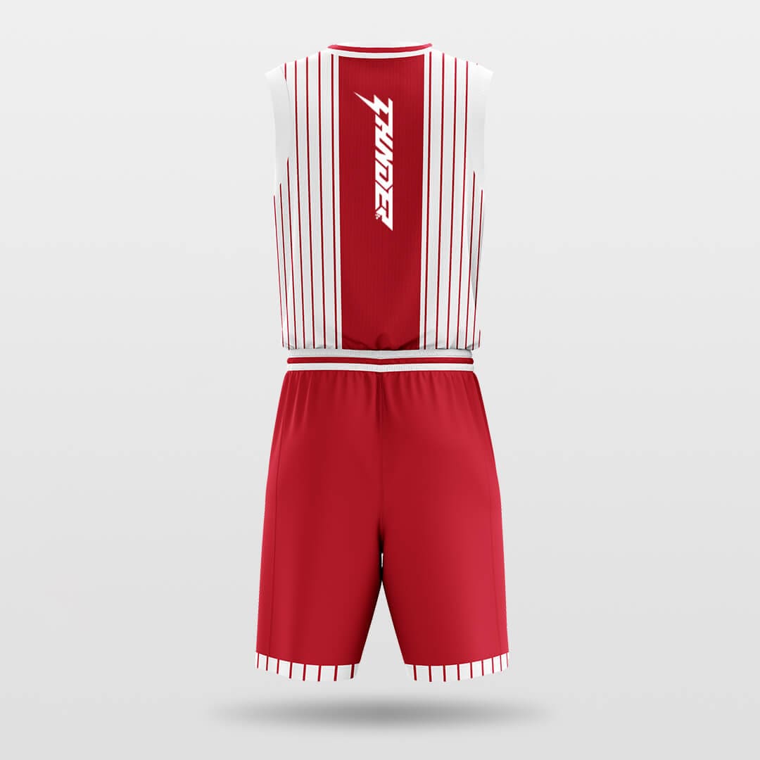 red striped basketball jersey set sublimated