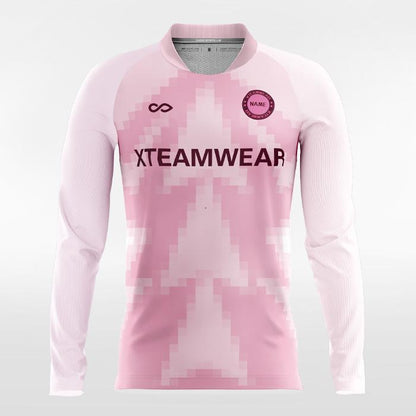 Pink Mosaic Long Sleeve Soccer Jersey