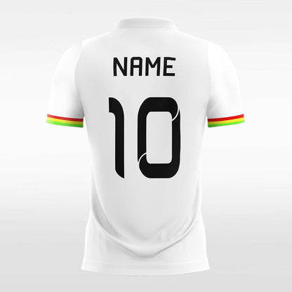 Custom White V-neck Sublimated Soccer Jersey Design