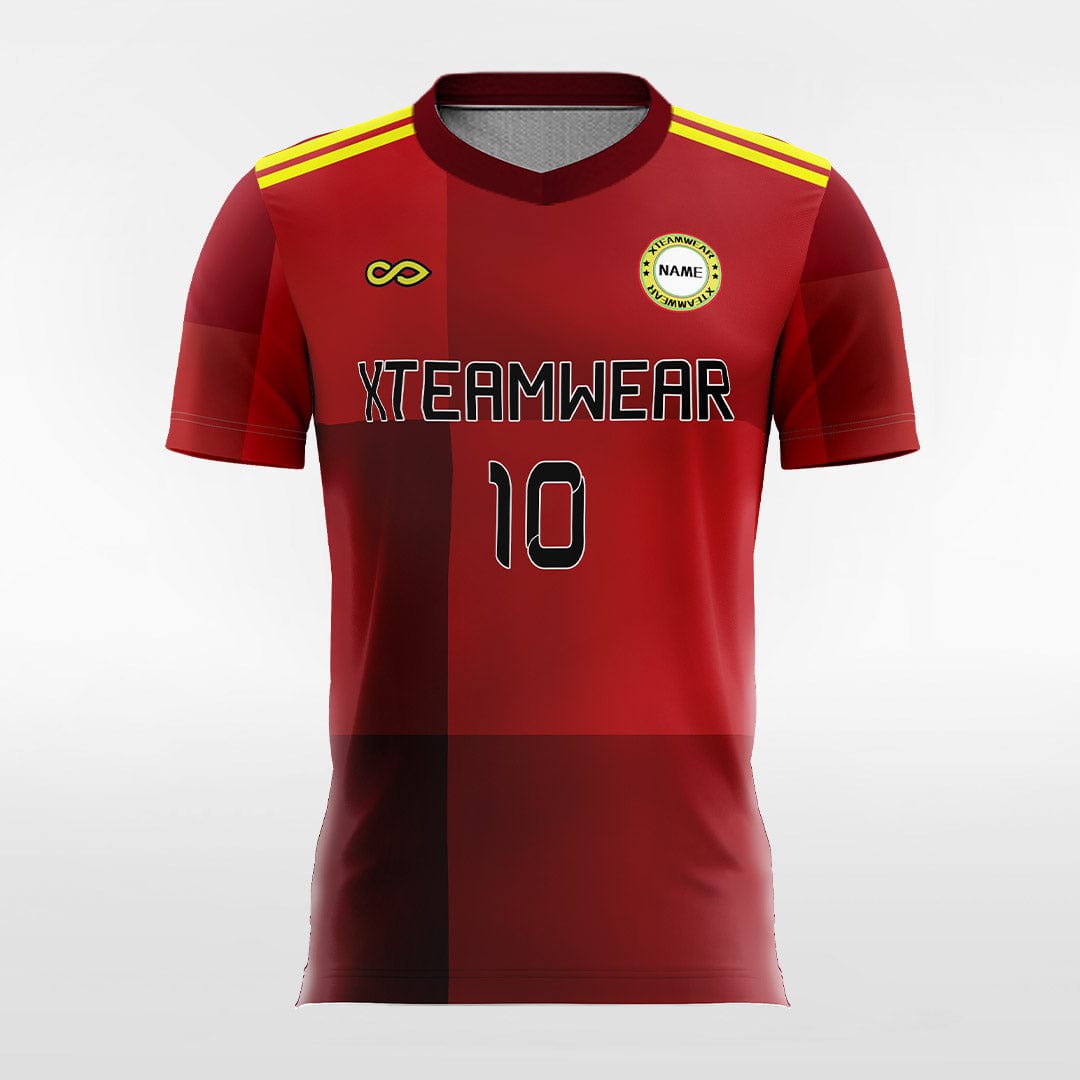 Red Men's Sublimated Soccer Jersey Mockup