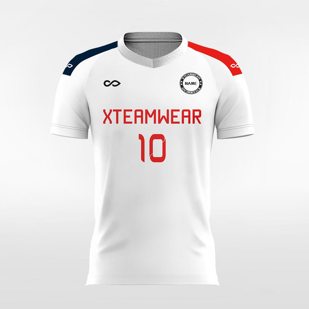 Customized White Men's Sublimated Soccer Jersey Mockup