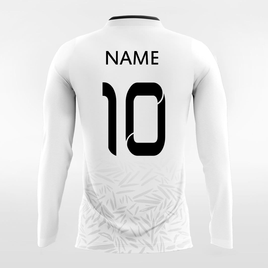 Custom Black and White Long Sleeve Soccer Jersey