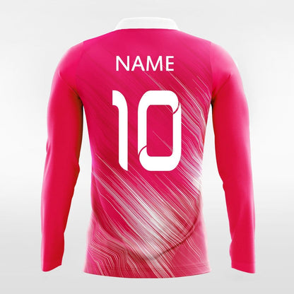 Custom Pink Long Sleeve volleyball Jersey