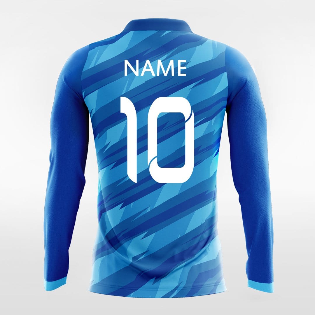 Custom Blue Thorn Long Sleeve volleyball Jersey