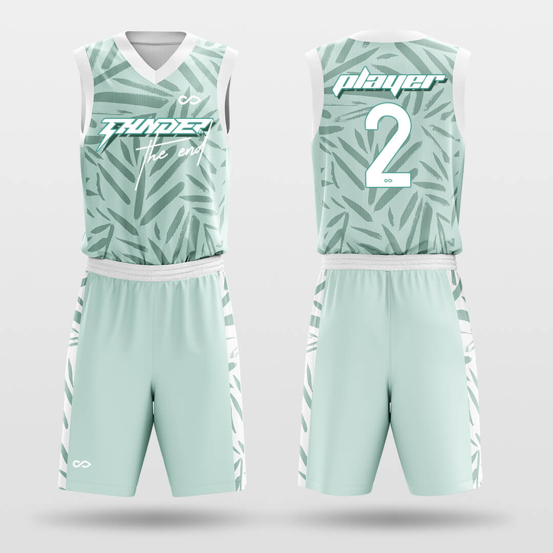 Sublimated Basketball Jersey Set Bamboo Green