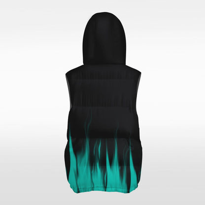 black and green winter vest