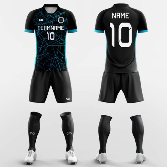 black short sleeve jersey kit