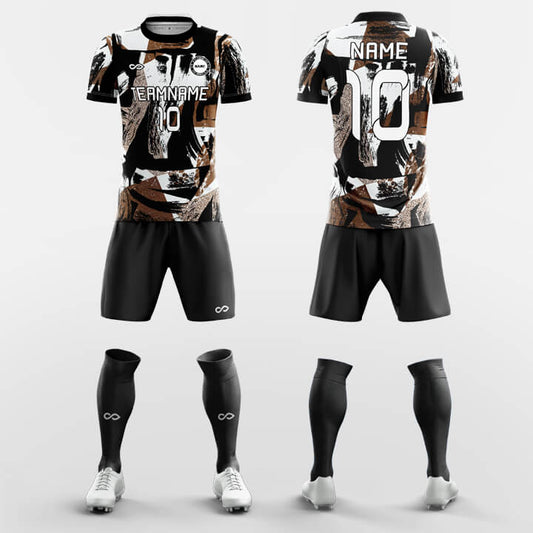 black soccer jersey kit