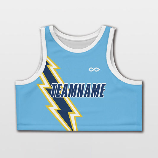 Blue Lightning - Custom Women Crop Top Vest Loose Workout