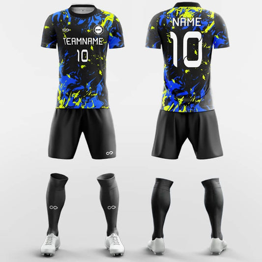 blue soccer jersey set