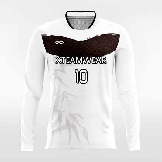 Black and White Long Sleeve Soccer Jersey