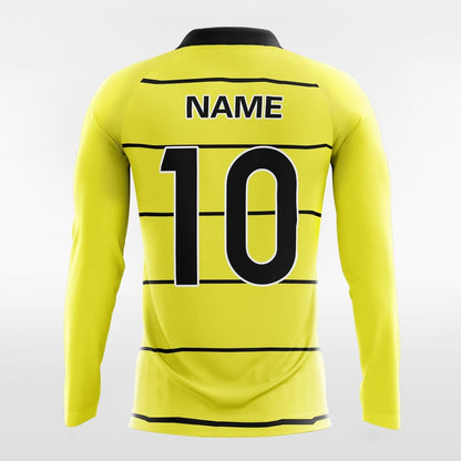 Custom Navy Blue Long Sleeve Soccer Jersey