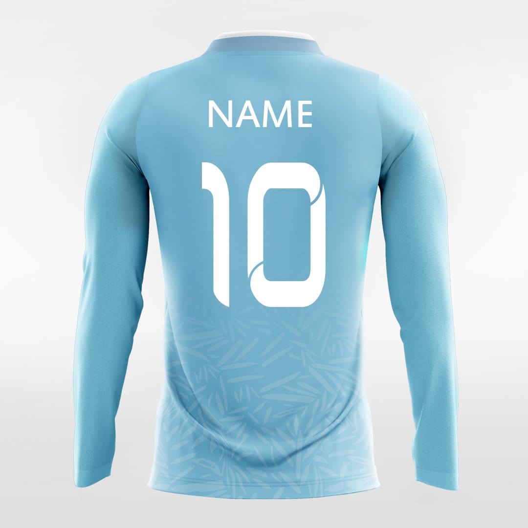 Custom Blue Long Sleeve Soccer Jersey