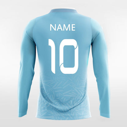 Custom Blue Long Sleeve Soccer Jersey