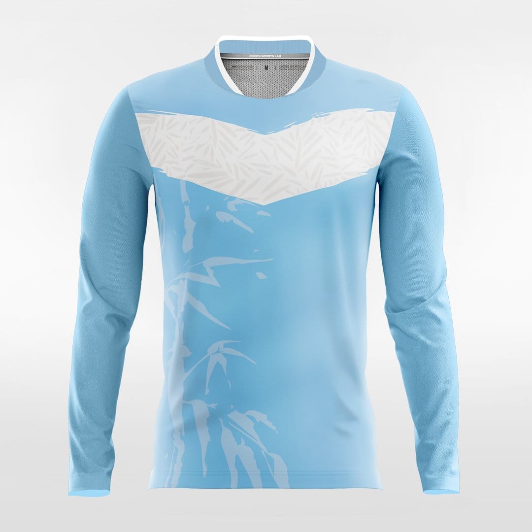 Blue Long Sleeve Soccer Jersey Design