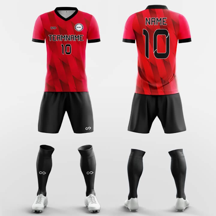 Custom Red Feather Soccer Jerseys Set Sublimated Design Kit – XBalla