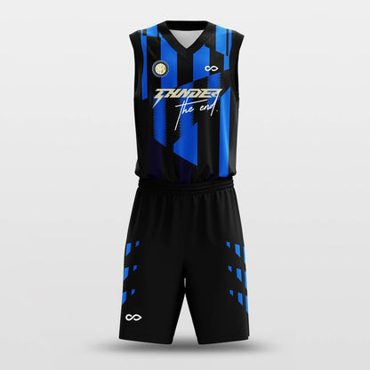 Black and blue basketball jersey