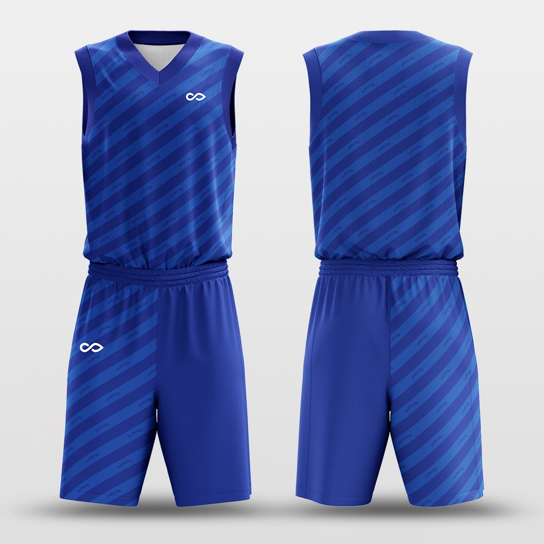 Custom Basketball Uniforms Blue Striped