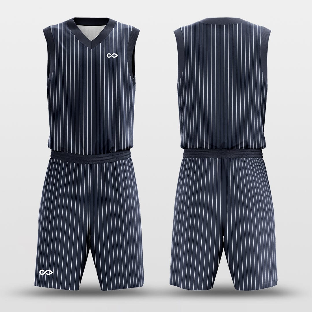 Custom Basketball Uniforms Black Striped