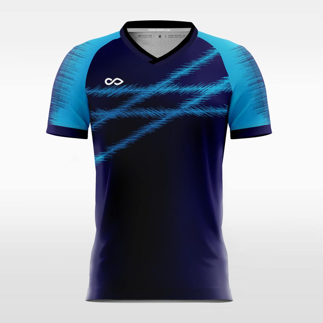 custom blue soccer jersey