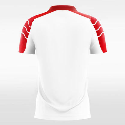 red and white short sleeve