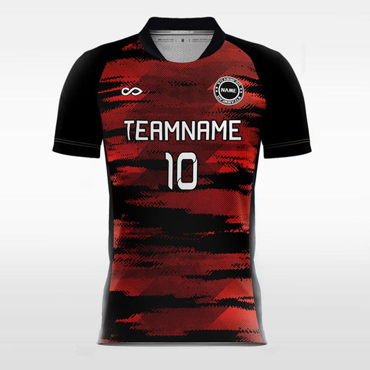 Red mosaic soccer team jerseys for kids