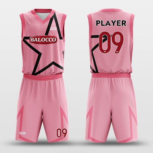 pink star basketball uniform set