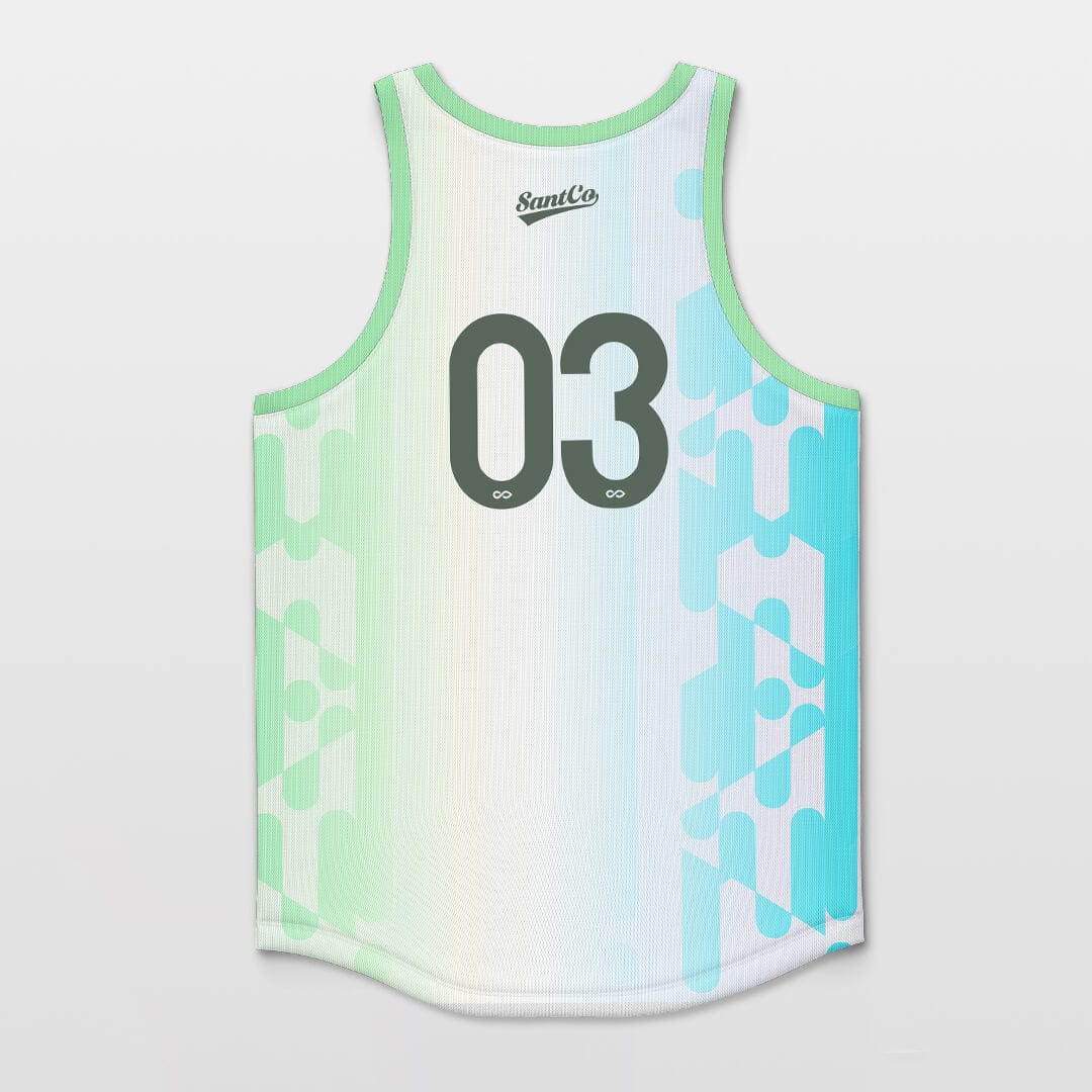 Green and Blue Basketball Jersey