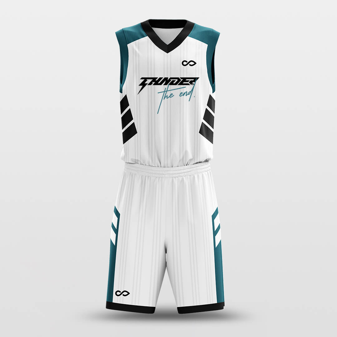 white stripe basketball uniform set