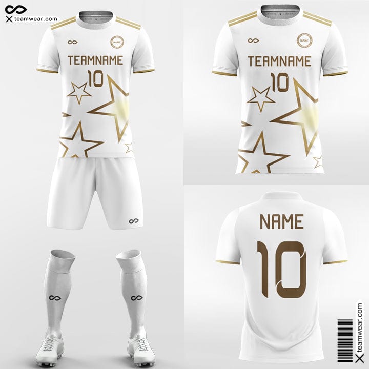 White and Gold Soccer Jerseys