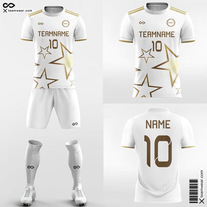 White and Gold Soccer Jerseys