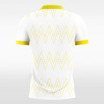 yellow and white short sleeve jersey